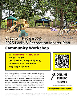 City of Ridgetop 2025 Parks & Recreation Master Plan Community Workshop